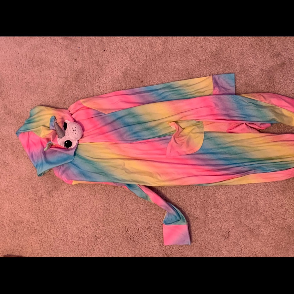 Justice kids unicorn onesie.